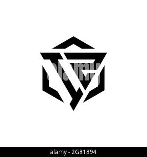 IZ Logo monogram with triangle and hexagon modern design template isolated on white background Stock Vector