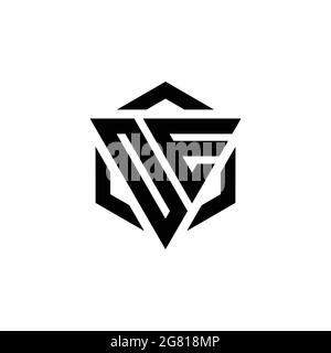 OE Logo monogram with triangle and hexagon modern design template isolated on white background Stock Vector