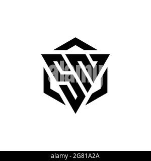 SN Logo monogram with triangle and hexagon modern design template isolated on white background Stock Vector