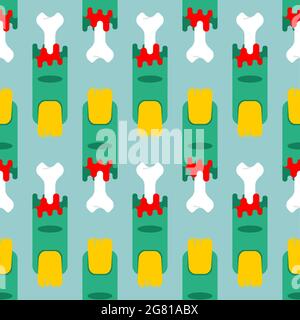 Zombie finger pattern seamless. Green finger and bone background. Stock Vector