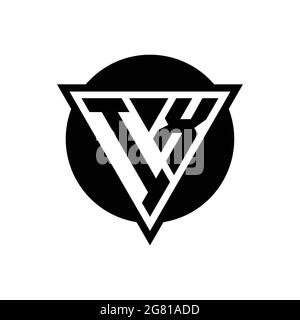 IX logo with negative space triangle and circle shape design template isolated on white background Stock Vector