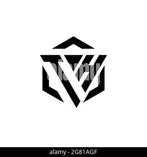 TH Logo monogram with triangle and hexagon modern design template isolated on white background Stock Vector