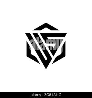 US Logo monogram with triangle and hexagon modern design template isolated on white background Stock Vector