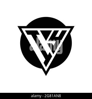 IY logo with negative space triangle and circle shape design template isolated on white background Stock Vector