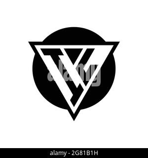 IL logo with negative space triangle and circle shape design template isolated on white background Stock Vector