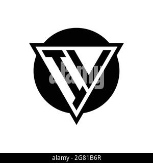 IV logo with negative space triangle and circle shape design template isolated on white background Stock Vector