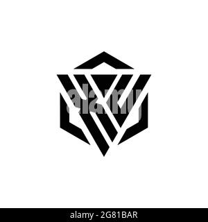 XU Logo monogram with triangle and hexagon modern design template isolated on white background Stock Vector