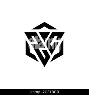ZC Logo monogram with triangle and hexagon modern design template isolated on white background Stock Vector
