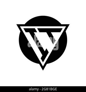 IT logo with negative space triangle and circle shape design template isolated on white background Stock Vector