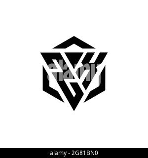 ZX Logo monogram with triangle and hexagon modern design template isolated on white background Stock Vector