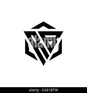 PB Logo monogram with triangle and hexagon modern design template isolated on white background Stock Vector