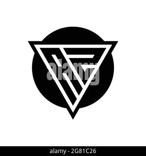 AZ logo with negative space triangle and circle shape design template isolated on white background Stock Vector