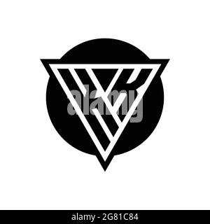 KK logo with negative space triangle and circle shape design template isolated on white background Stock Vector