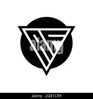 AF logo with negative space triangle and circle shape design template isolated on white background Stock Vector