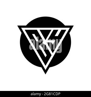 BY logo with negative space triangle and circle shape design template isolated on white background Stock Vector