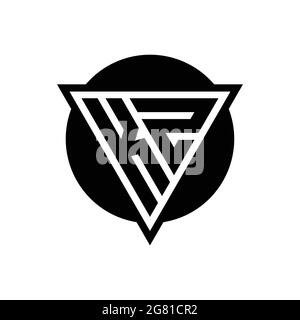 KZ logo with negative space triangle and circle shape design template isolated on white background Stock Vector