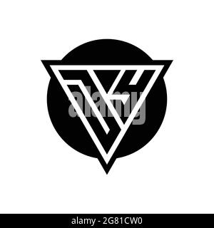 DY logo with negative space triangle and circle shape design template isolated on white background Stock Vector