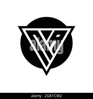 NA logo with negative space triangle and circle shape design template isolated on white background Stock Vector