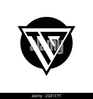 TQ logo with negative space triangle and circle shape design template isolated on white background Stock Vector