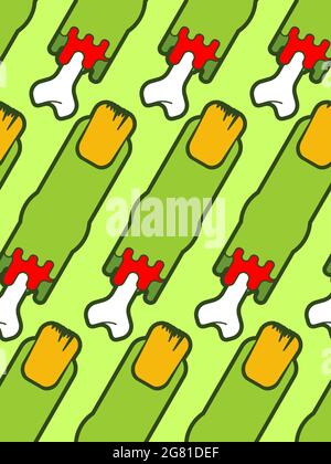 Zombie finger pattern seamless. Green finger and bone background. Stock Vector