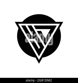 YD logo with negative space triangle and circle shape design template isolated on white background Stock Vector