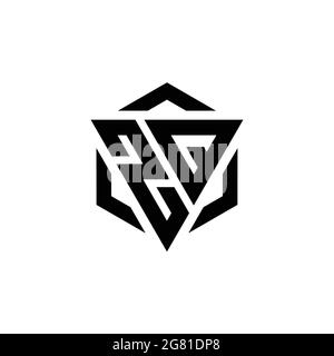 ZJ logo monogram with triangle shape and circle rounded style isolated ...
