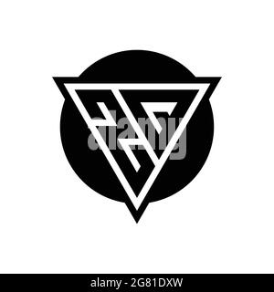 ZQ logo with negative space triangle and circle shape design template isolated on white background Stock Vector