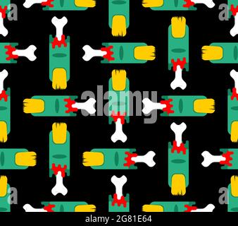 Zombie finger pattern seamless. Green finger and bone background. Stock Vector