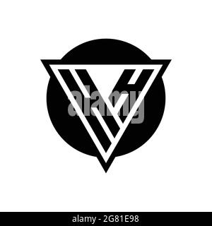 HH logo with negative space triangle and circle shape design template isolated on white background Stock Vector