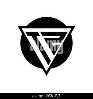 TZ logo with negative space triangle and circle shape design template isolated on white background Stock Vector