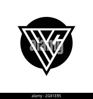 HC logo with negative space triangle and circle shape design template isolated on white background Stock Vector