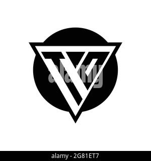 TO logo with negative space triangle and circle shape design template isolated on white background Stock Vector