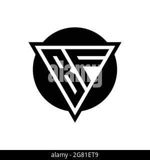 BF logo with negative space triangle and circle shape design template isolated on white background Stock Vector