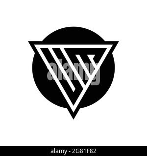 UM logo with negative space triangle and circle shape design template isolated on white background Stock Vector
