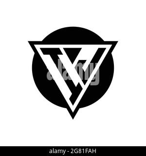 IJ logo with negative space triangle and circle shape design template isolated on white background Stock Vector