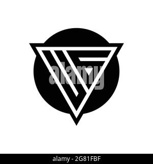 UG logo with negative space triangle and circle shape design template isolated on white background Stock Vector
