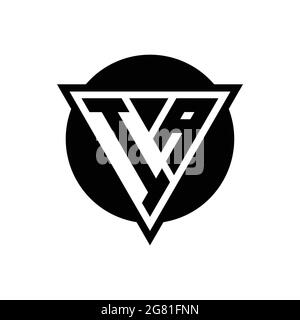 IA logo with negative space triangle and circle shape design template isolated on white background Stock Vector