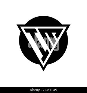 IM logo with negative space triangle and circle shape design template isolated on white background Stock Vector
