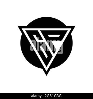 GP logo with negative space triangle and circle shape design template isolated on white background Stock Vector