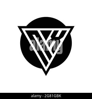 NX logo with negative space triangle and circle shape design template isolated on white background Stock Vector