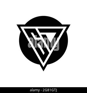 GD logo with negative space triangle and circle shape design template isolated on white background Stock Vector