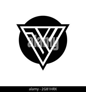 DU logo with negative space triangle and circle shape design template isolated on white background Stock Vector