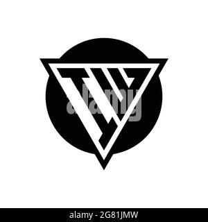 IW logo with negative space triangle and circle shape design template isolated on white background Stock Vector