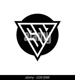 SN logo with negative space triangle and circle shape design template isolated on white background Stock Vector