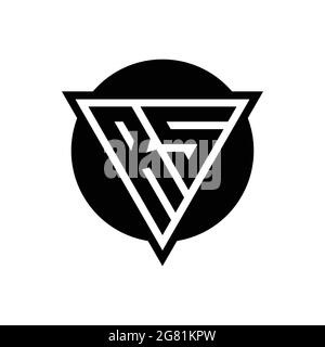 RS logo with negative space triangle and circle shape design template isolated on white background Stock Vector