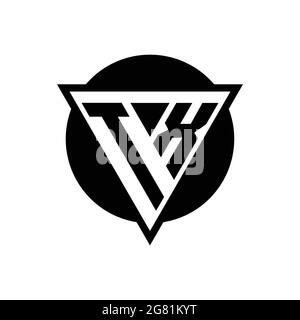 TX logo with negative space triangle and circle shape design template isolated on white background Stock Vector