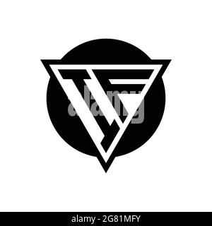IF logo with negative space triangle and circle shape design template isolated on white background Stock Vector