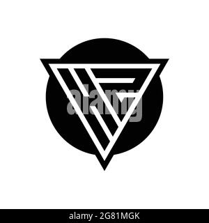 HZ logo with negative space triangle and circle shape design template isolated on white background Stock Vector