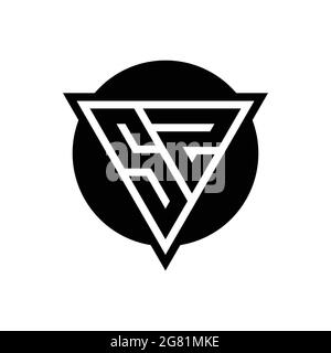 SZ logo with negative space triangle and circle shape design template isolated on white background Stock Vector