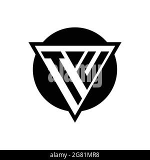 TU logo with negative space triangle and circle shape design template isolated on white background Stock Vector